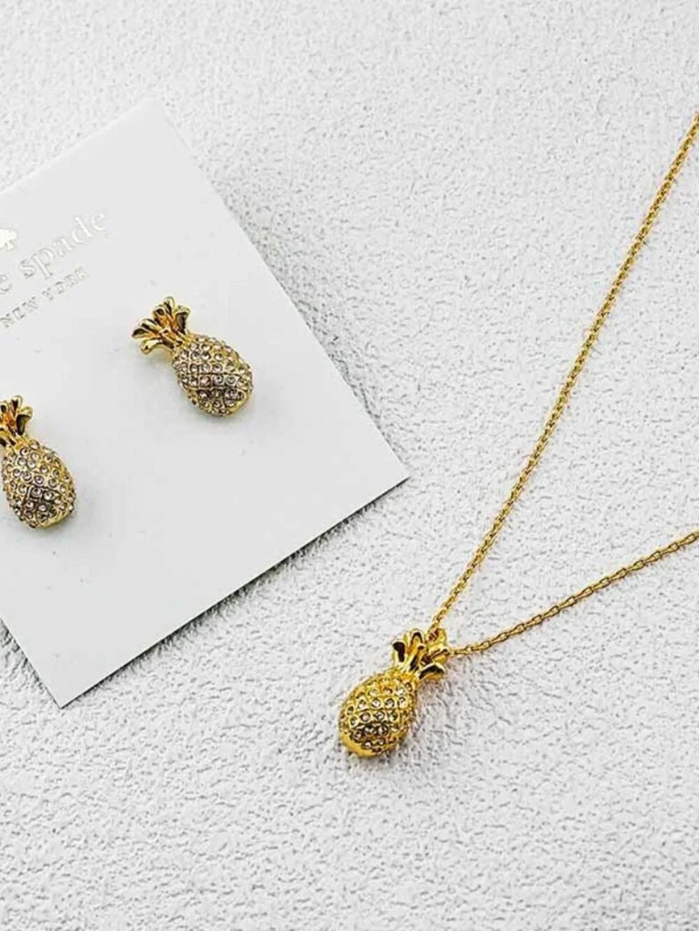 Kate Spade Pineapple Earring and Necklace Set